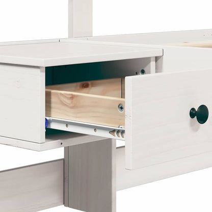 Bed Frame with Headboard White 75 x 190 cm Solid Pine Wood