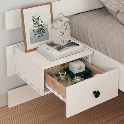 Bed Frame with Headboard White 75 x 190 cm Solid Pine Wood