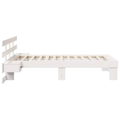 Bed Frame with Headboard White 75 x 190 cm Solid Pine Wood