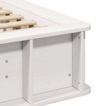 Bed Frame White 75 x 190 cm Solid Pine Wood