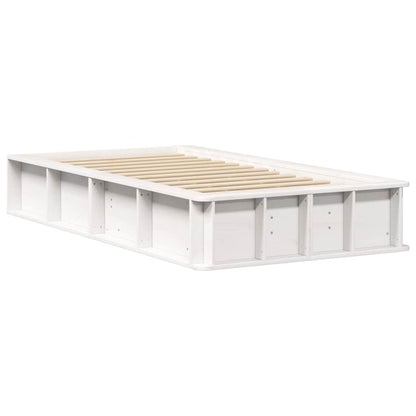 Bed Frame White 75 x 190 cm Solid Pine Wood