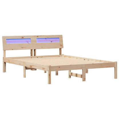 Bed Frame with Headboard Brown 120 x 200 cm Solid Pine Wood