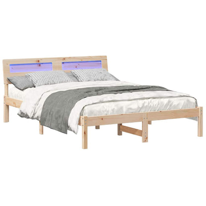 Bed Frame with Headboard Brown 120 x 200 cm Solid Pine Wood
