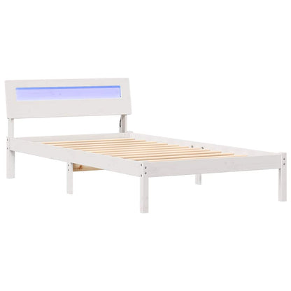 Bed Frame with Headboard White 80 x 200 cm Solid Pine Wood