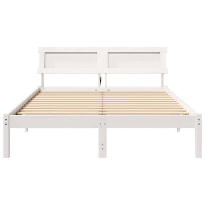 Bed Frame with Headboard White 120 x 200 cm Solid Pine Wood