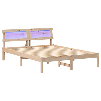 Bed Frame with Headboard Brown 120 x 190 cm Solid Pine Wood