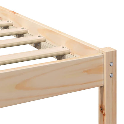 Bed Frame with Headboard Brown 100 x 200 cm Solid Pine Wood