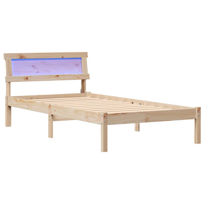 Bed Frame with Headboard Brown 100 x 200 cm Solid Pine Wood