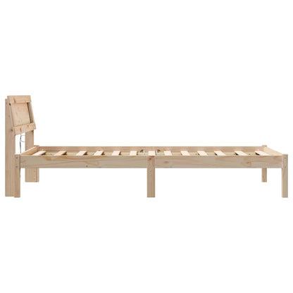 Bed Frame with Headboard Brown 100 x 200 cm Solid Pine Wood