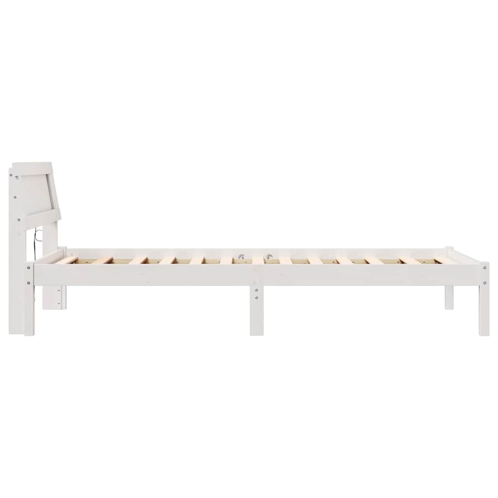 Bed Frame with Headboard White 100 x 200 cm Solid Pine Wood
