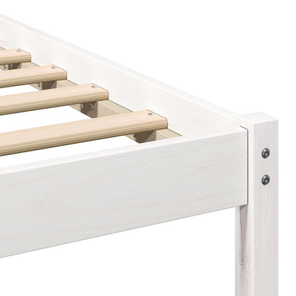 Bed Frame with Headboard White 75 x 190 cm Solid Pine Wood
