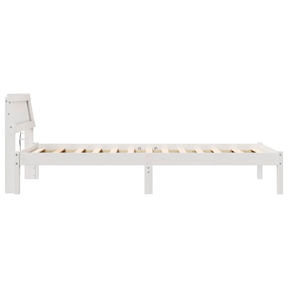 Bed Frame with Headboard White 75 x 190 cm Solid Pine Wood