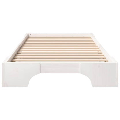 Bed Frame White 80 x 210 cm Solid Pine Wood