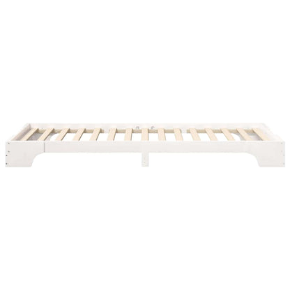 Bed Frame White 80 x 210 cm Solid Pine Wood