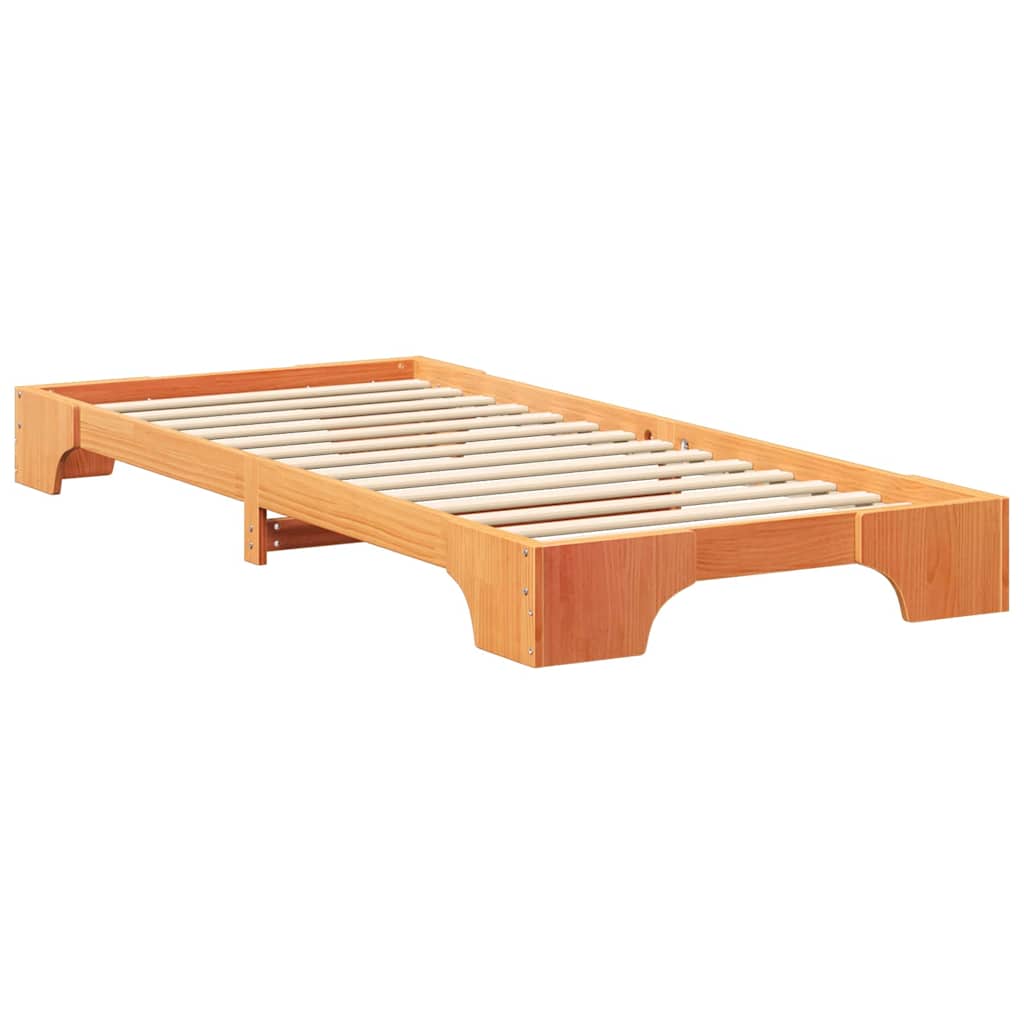 Bed Frame Brown 90 x 210 cm Solid Pine Wood