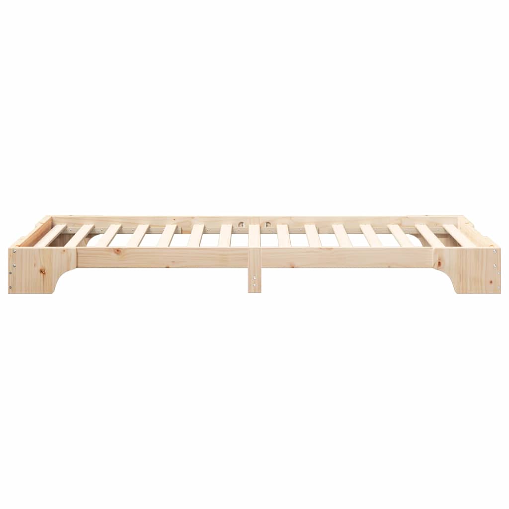 Bed Frame Brown 100 x 210 cm Solid Pine Wood