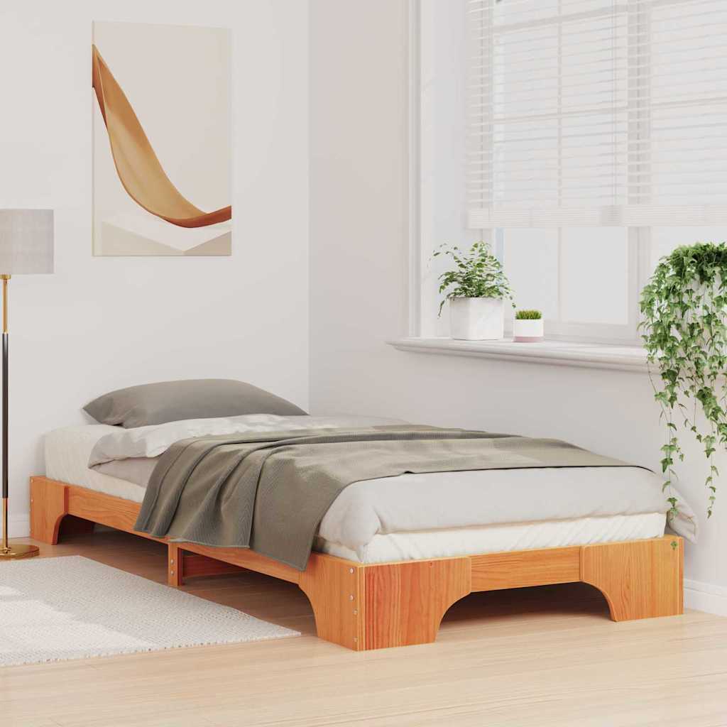 Bed Frame Brown 100 x 210 cm Solid Pine Wood