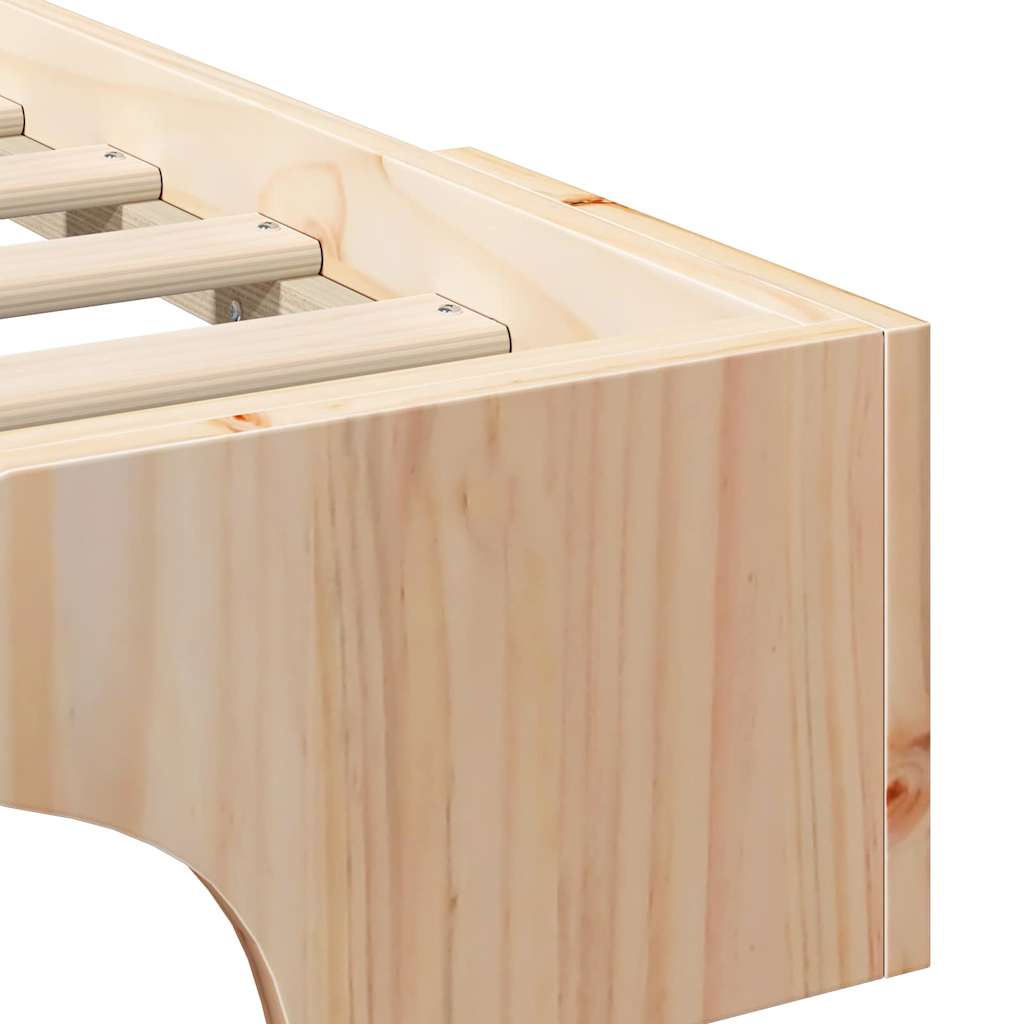 Bed Frame Brown 140 x 210 cm Solid Pine Wood