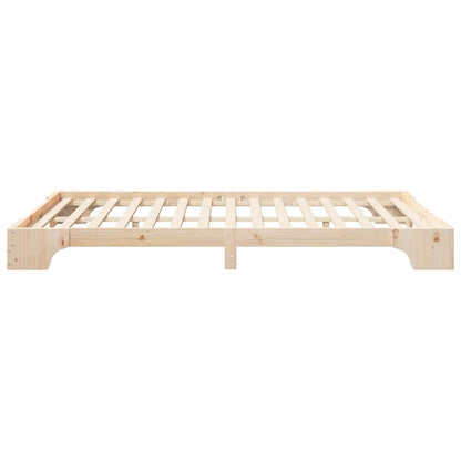 Bed Frame Brown 140 x 210 cm Solid Pine Wood