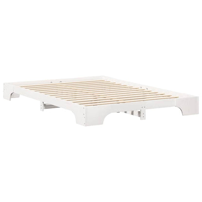 Bed Frame White 140 x 210 cm Solid Pine Wood