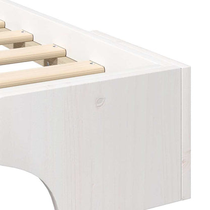 Bed Frame White 160 x 210 cm Solid Pine Wood