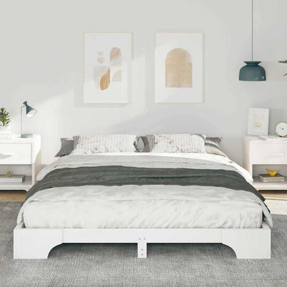 Bed Frame White 160 x 210 cm Solid Pine Wood