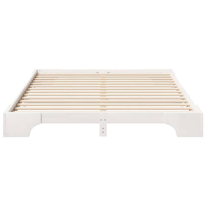 Bed Frame White 160 x 210 cm Solid Pine Wood