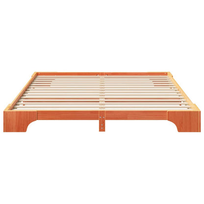 Bed Frame Brown 200 x 210 cm Solid Pine Wood