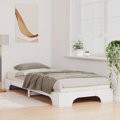 Bed Frame White 80 x 220 cm Solid Pine Wood