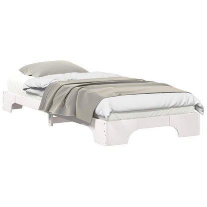 Bed Frame White 80 x 220 cm Solid Pine Wood