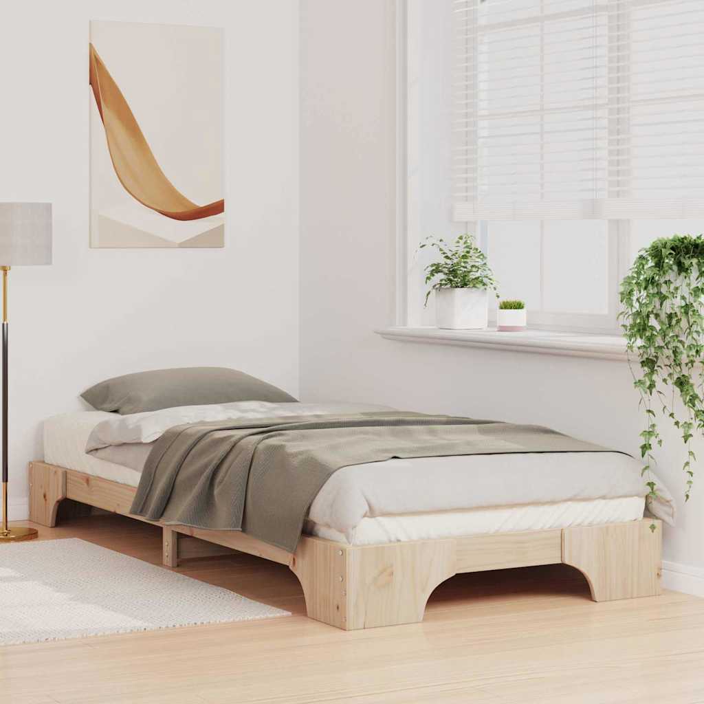 Bed Frame Brown 90 x 220 cm Solid Pine Wood
