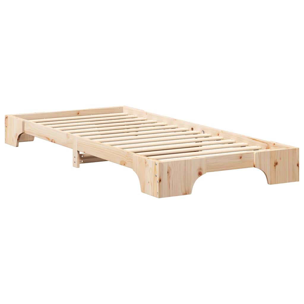 Bed Frame Brown 90 x 220 cm Solid Pine Wood