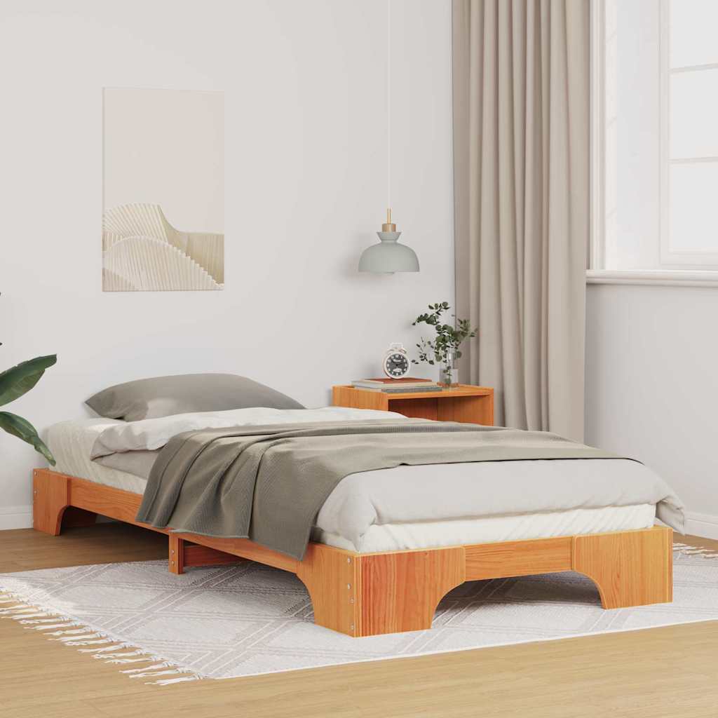 Bed Frame Brown 100 x 220 cm Solid Pine Wood