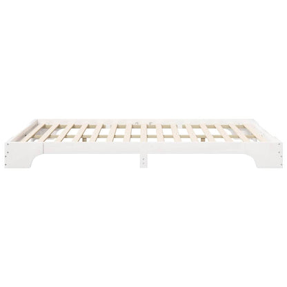 Bed Frame White 140 x 220 cm Solid Pine Wood