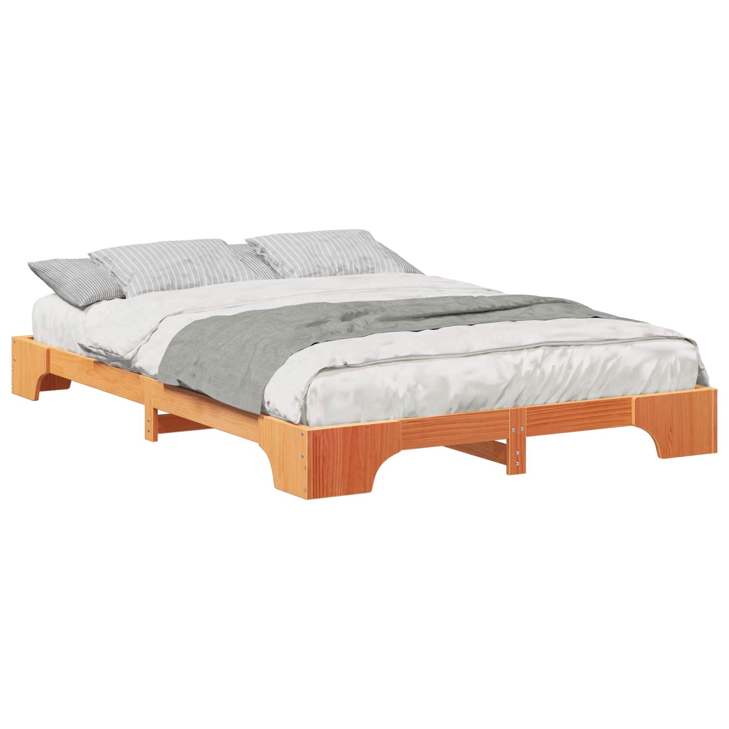 Bed Frame Brown 140 x 220 cm Solid Pine Wood