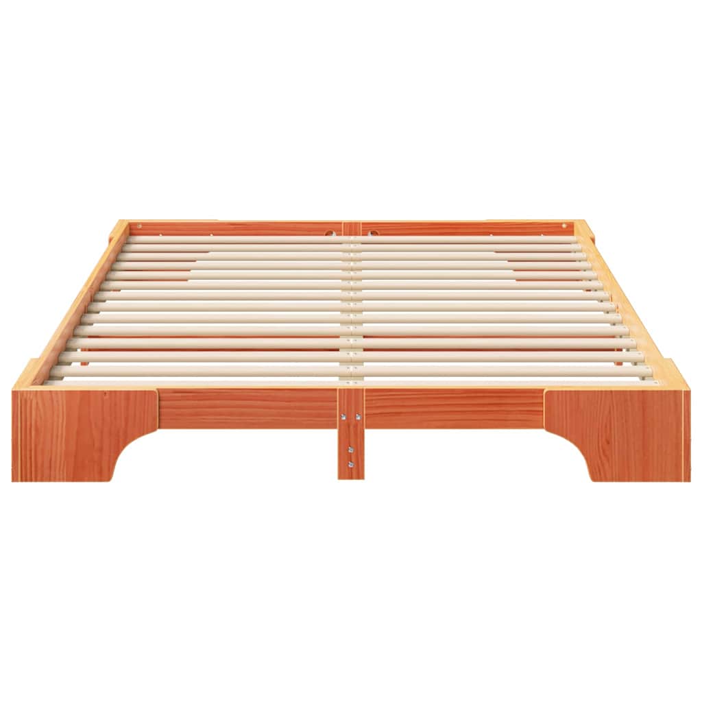 Bed Frame Brown 140 x 220 cm Solid Pine Wood
