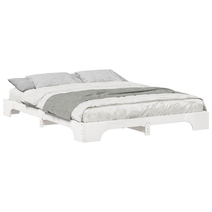 Bed Frame White 160 x 220 cm Solid Pine Wood