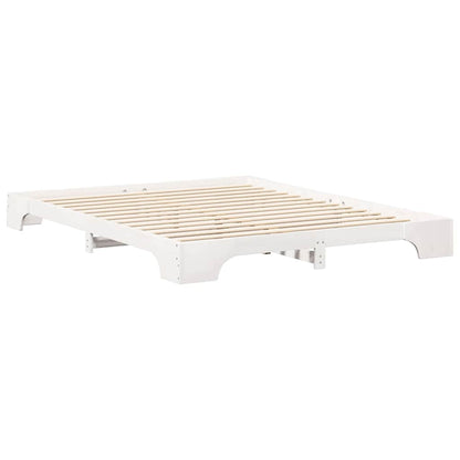 Bed Frame White 160 x 220 cm Solid Pine Wood