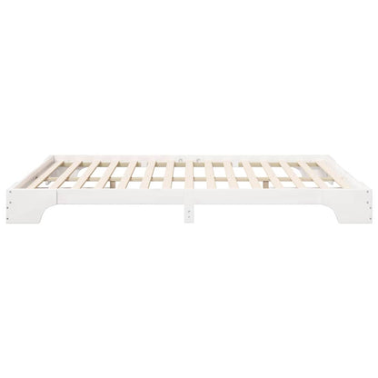 Bed Frame White 160 x 220 cm Solid Pine Wood