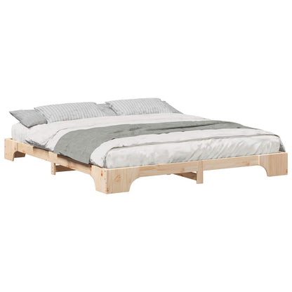 Bed Frame Brown 180 x 220 cm Solid Pine Wood