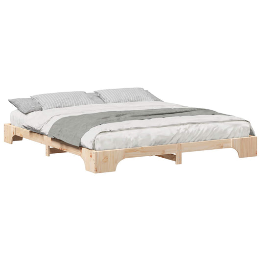 Bed Frame Brown 180 x 220 cm Solid Pine Wood