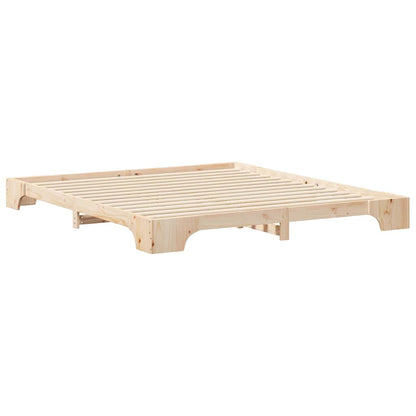 Bed Frame Brown 180 x 220 cm Solid Pine Wood