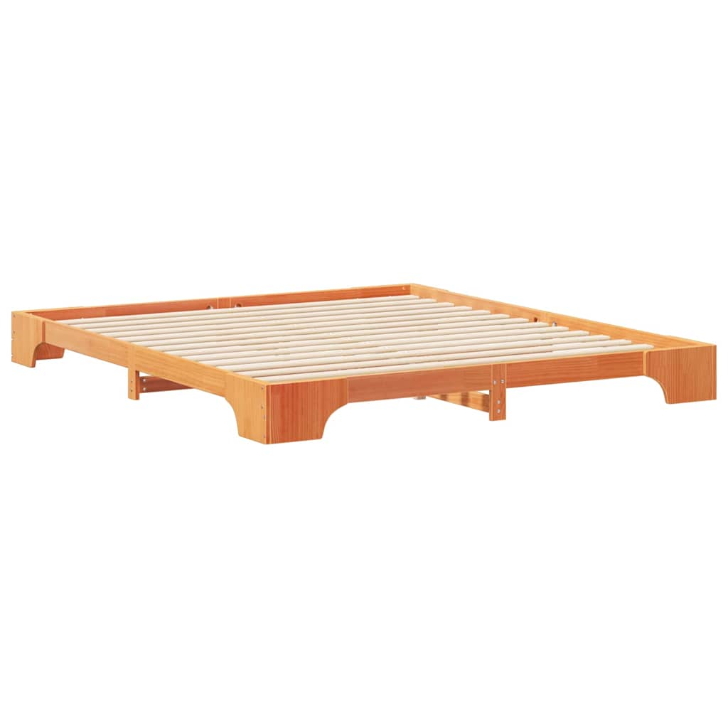 Bed Frame Brown 180 x 220 cm Solid Pine Wood