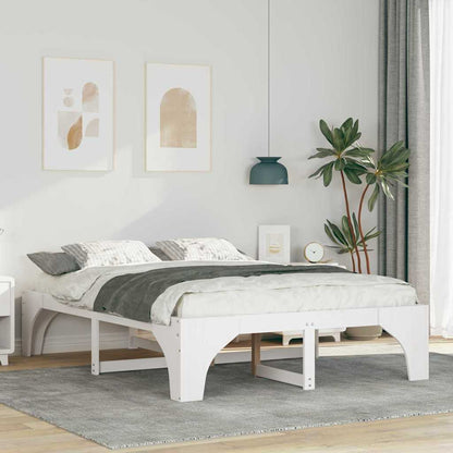 Bed Frame White 160 x 200 cm Solid Pine Wood
