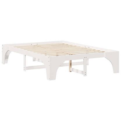 Bed Frame White 150 x 200 cm Solid Pine Wood