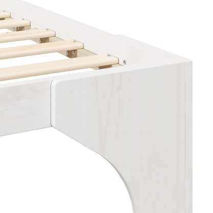 Bed Frame White 140 x 200 cm Solid Pine Wood