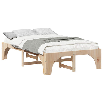 Bed Frame Brown 140 x 190 cm Solid Pine Wood