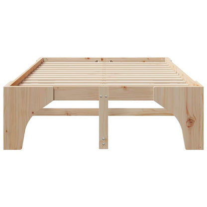 Bed Frame Brown 140 x 190 cm Solid Pine Wood