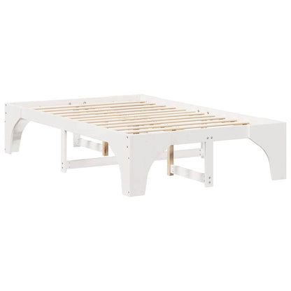 Bed Frame White 140 x 190 cm Solid Pine Wood