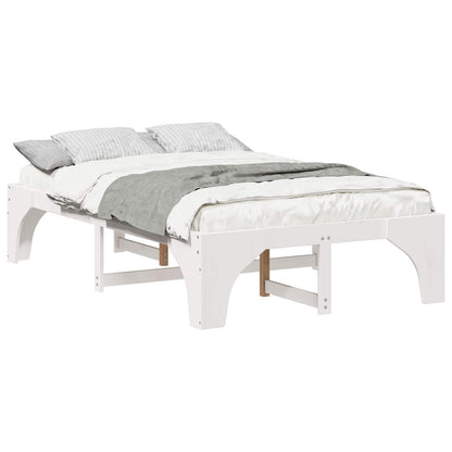 Bed Frame White 120 x 190 cm Solid Pine Wood